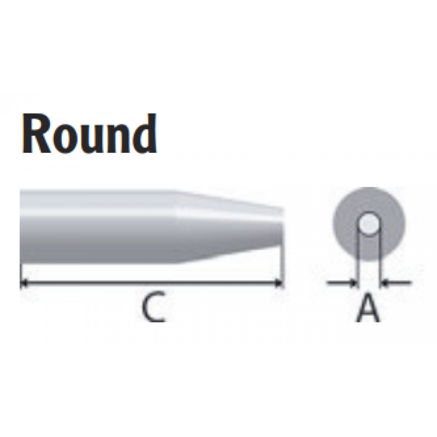 ETCC - Round Sloped Tip - A 3.2mm / C 34.5mm ETCC - Round Sloped Tip - A 3.2mm / C 34.5mm